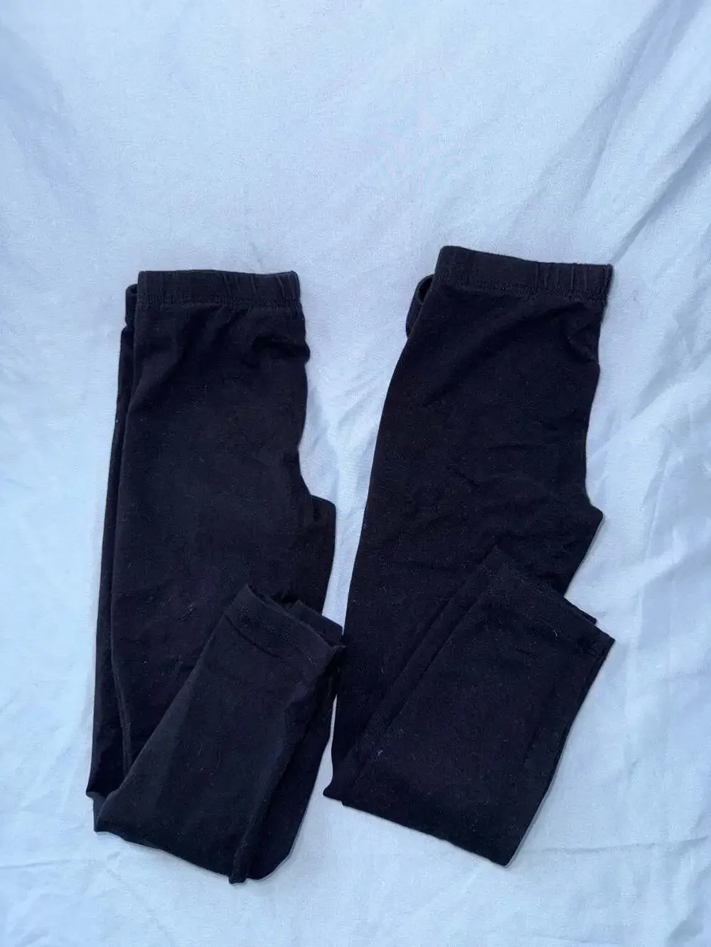 The Children's Place Black Cotton Blend Leggings Size S/P 5/6 set of 2